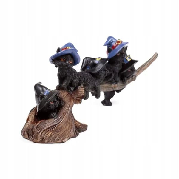 Puckator figurine: Black cat playing on a broomstick