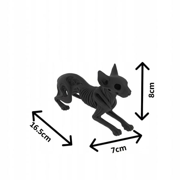 DECORATIVE SPHYNX CAT FIGURINE – OPENWORK SKELETON DESIGN, VARIOUS COLOURS