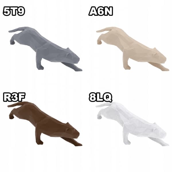 LOW-POLY PANTHER FIGURINE – GEOMETRIC DECORATION – MANY COLOURS