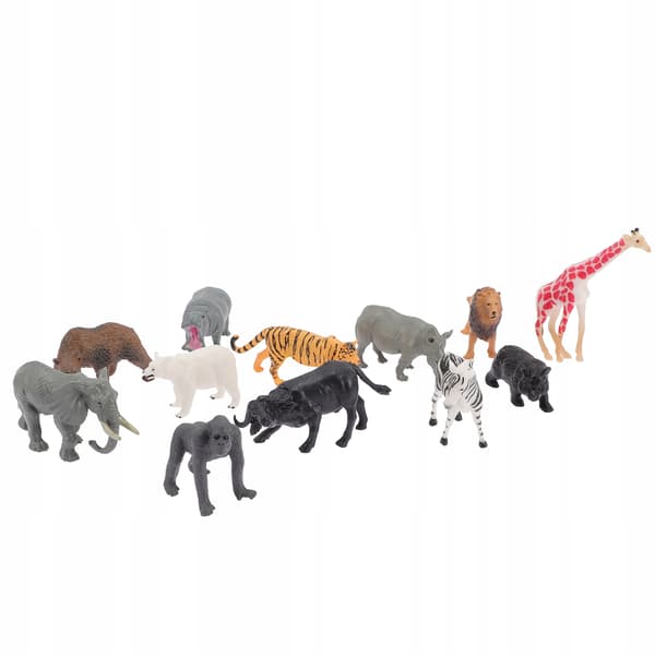 12 DECORATIVE MINIATURE FOREST AND TROPICAL ANIMALS