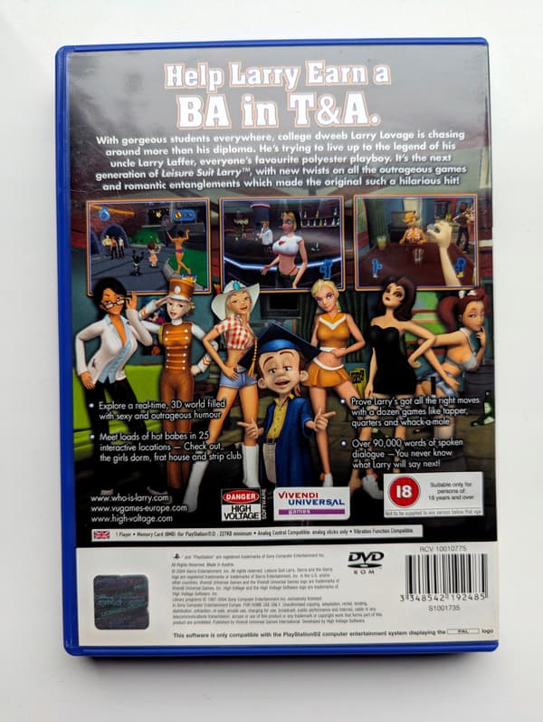 *** LEISURE SUIT LARRY PLAYSTATION 2 PS2 PSX *** 3AAA