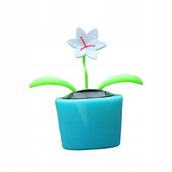 Solar-powered dancing flower Bobble Head Toy with a bobbing head – Solar Blue