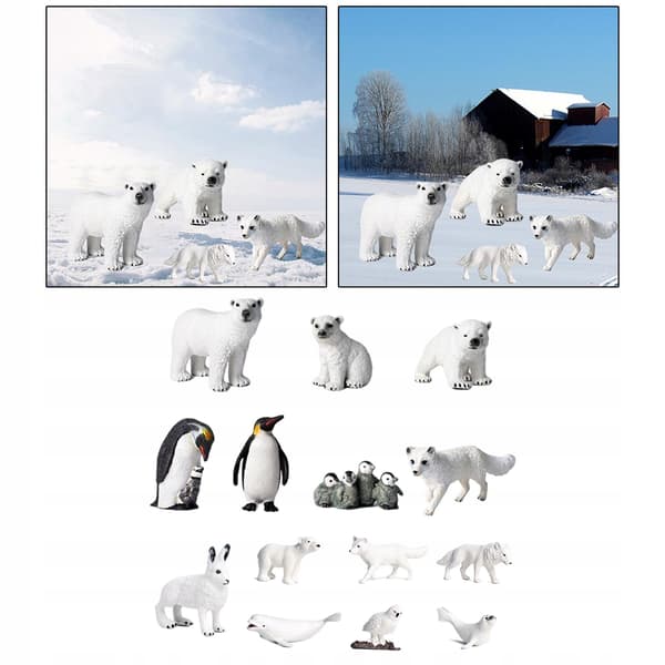 Arctic Animal Model Decor: Penguin Science, 14-piece set