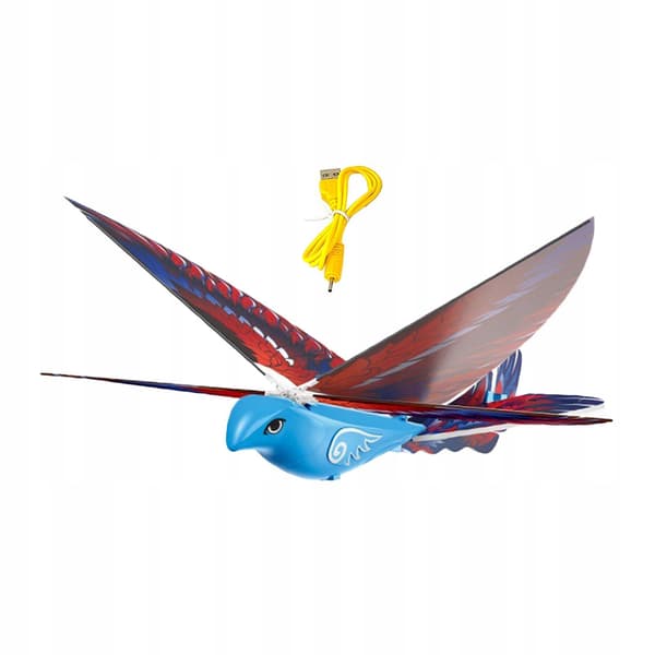 Electric bird toy Unique home décor Early learning Realistic flapping blue