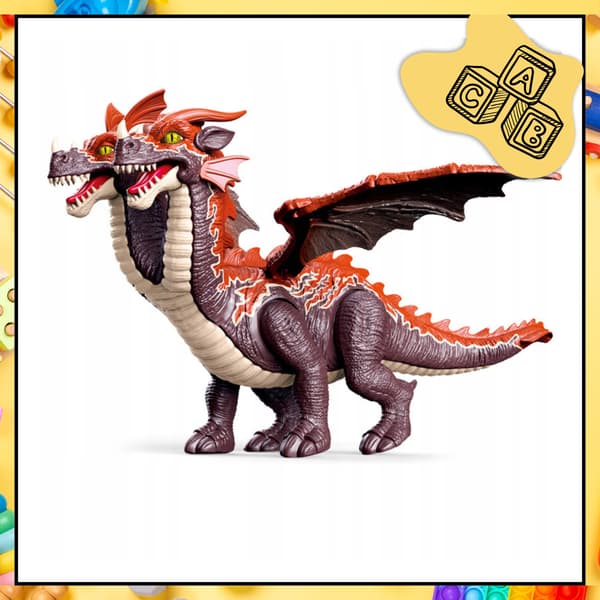 Two-Headed Pterodactyl Dinosaur – Interactive, with Moving Wings, Legs and Tail