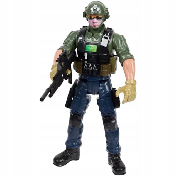 MILITARY FIGURINE: SPECIAL FORCES COMMANDO SOLDIER, 3D, 30cm, 3+, GREEN JACKET
