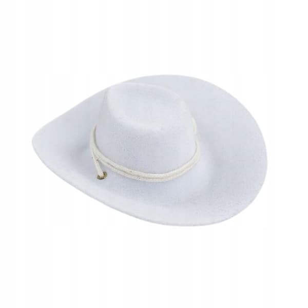 1:6 Cowboy Hat – Mini Western Hat – Props – Pretend Play – Mini Cap Model – White