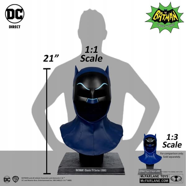 Batman 1966 DC Direct Replica 1:1 Batman Cowl 53 cm