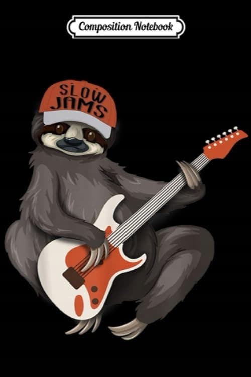 Composition Notebook: Sloth Playing Guitar – Slow Jams – Vintage Sloths Lover