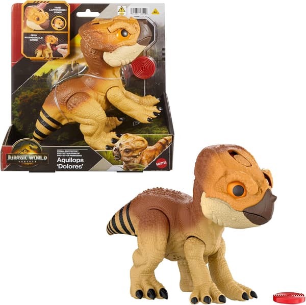 INTERACTIVE AQUILOPS DINOSAUR FIGURINE WITH MOVEMENTS AND SOUNDS