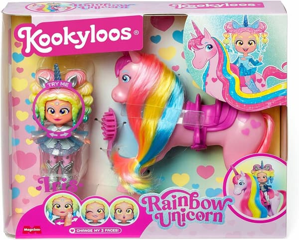 KOOKYLOOS SET: IRIS RAINBOW UNICORN DOLL FOR GIRLS (COMBING)