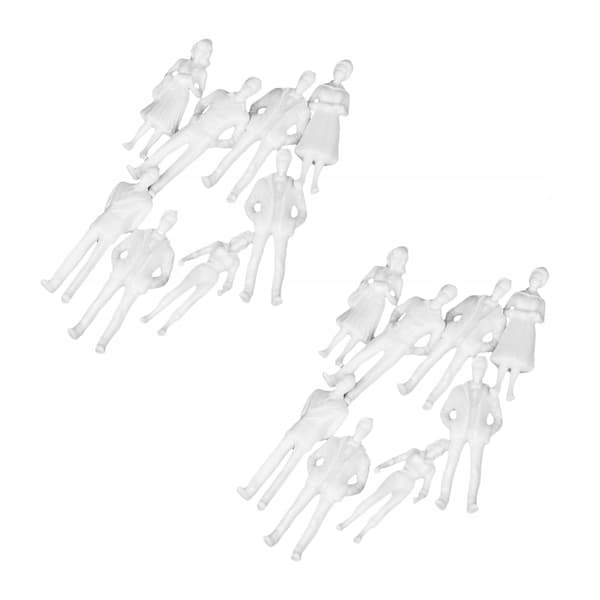 50 MINIATURE WHITE FIGURINES FOR MODELS AND DECORATIONS