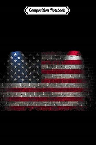 Composition Notebook: Build the Wall – American US Flag Bricks – Trump Journal/