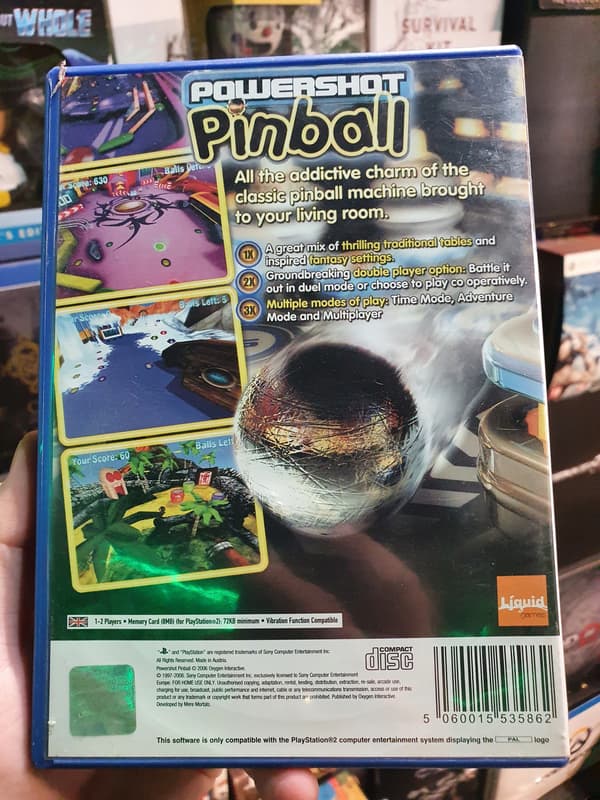 POWERSHOT PINBALL PS2 FIRST EDITION, IN EXCELLENT CONDITION