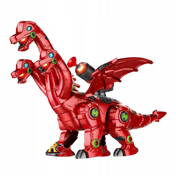 Three-Headed Dinosaur Laying Eggs, Rocket Launch, Light and Sound Effects