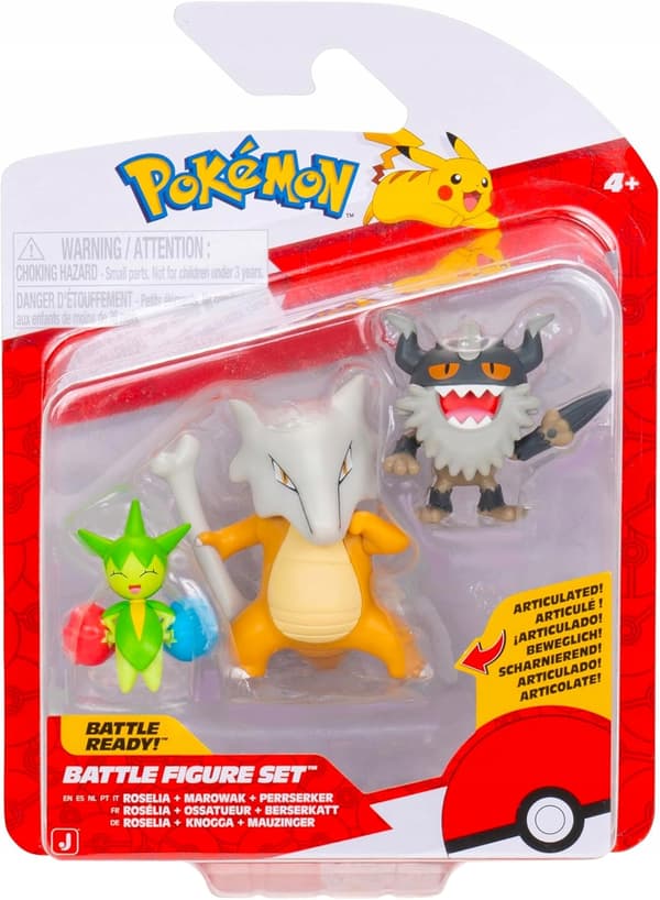 POKEMON 3-Pack Figurine Set: Roselia, Marowak, Perrserker
