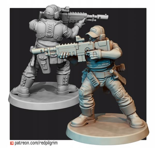 Assault Team x5 Red Pilgrim Miniatures 28 mm