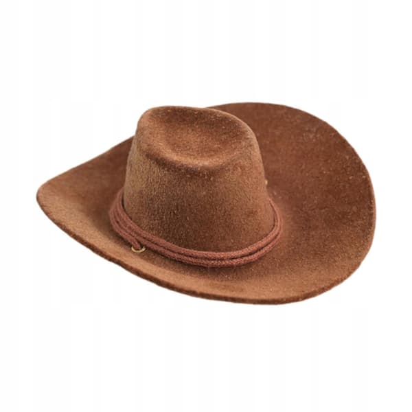 1:6 Cowboy Hat – Mini Western Hat – Props – Pretend Play – Mini Hat – Brown Model