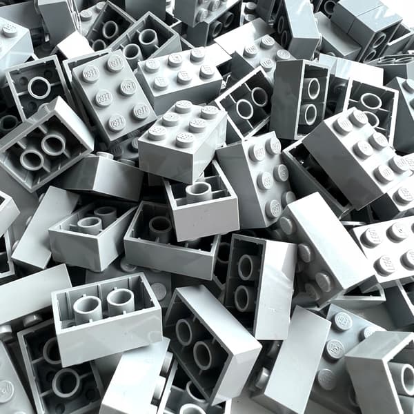 LEGO 2x3 light grey bricks, 100 pieces, 3002, LIGHT BLUISH GRAY LBG