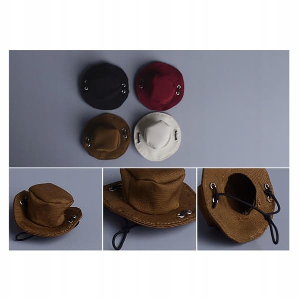 1/12 Mini cowboy hat – Model Doll Toy Props – Mini Western Hat – Mini Hat – Brown