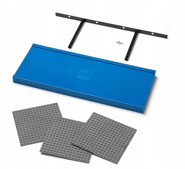 LEGO WALL SHELF WITH 3 BUILDING PLATES – BLUE 40130801