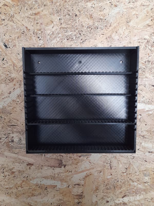Display frame for minifigures and LEGO figures, adjustable shelves