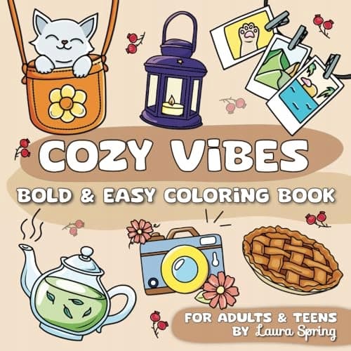 Spring Bold and Easy Colouring Book: Simple and Cute Designs with Bold Lines