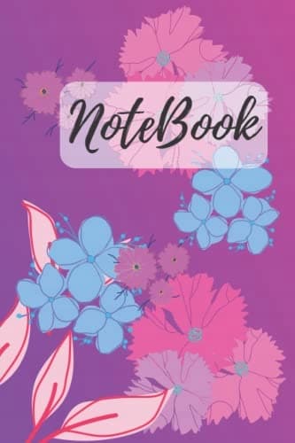 Notebook: retro-style colourful blank notebook in pink, blue and green