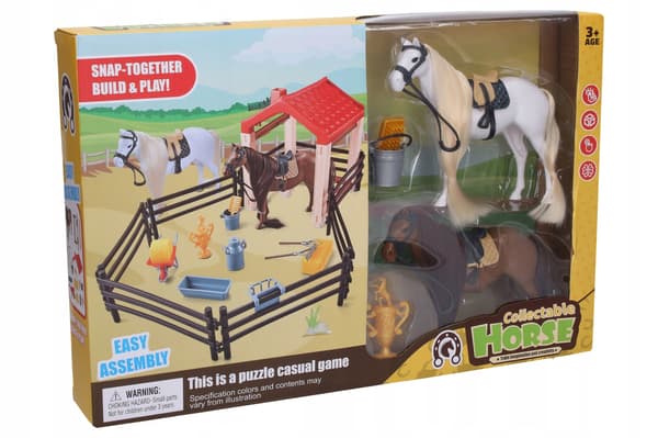 Horse with paddock – set of 14 cm figurines