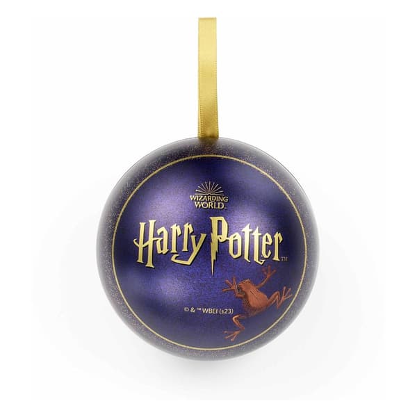 Harry Potter Christmas tree bauble with a Chocolate Frog badge