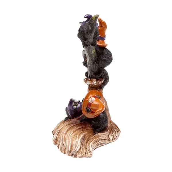 Puckator figurine: Black cats on a witch’s broomstick