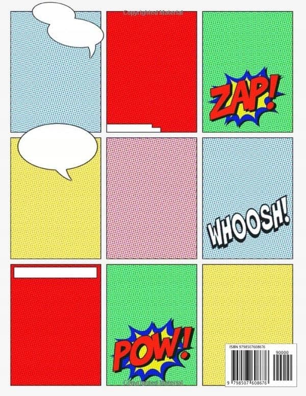 Blank Comic Book Panels Sketch Journal Notebook: 100 pages, Shero edition