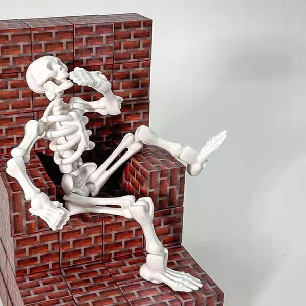 Mini movable skeleton model, spooky Halloween decoration, mini style D