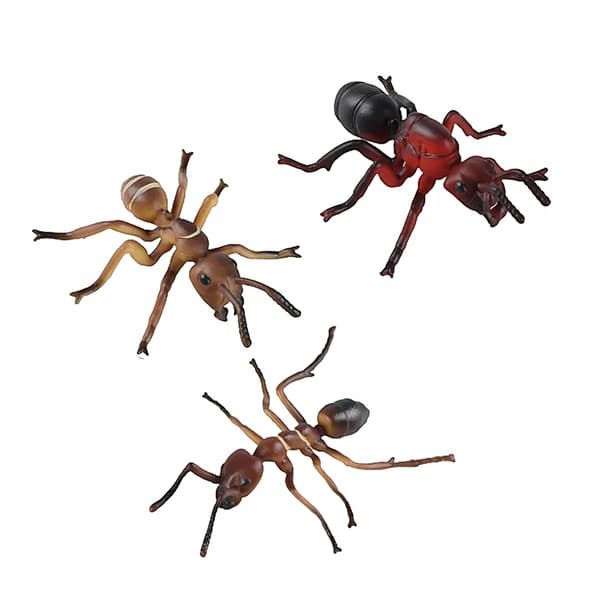 3 PLASTIC MINIATURE ANTS – DECORATIONS FOR THE TABLE AND GARDEN