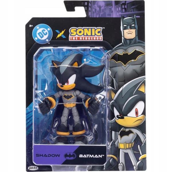 SONIC THE HEDGEHOG X DC JAKKS PACIFIC ORIGINAL SHADOW X BATMAN FIGURE
