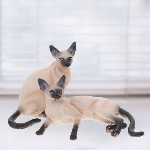 2 PLASTIC CAT FIGURINES FOR THE HOME AND GARDEN