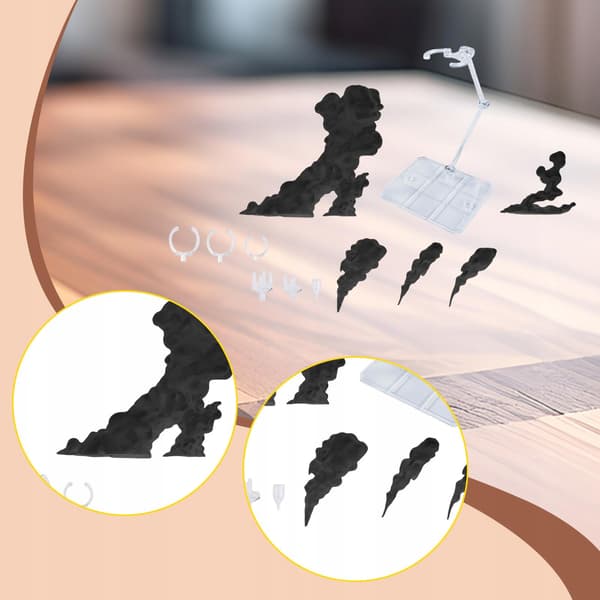 Smoke effects for the Model Support Stand Action Figure collectible doll – black