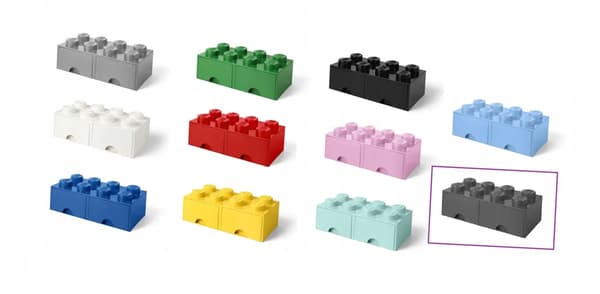 LEGO 2-Drawer Container for Bricks, 8, Dark Grey, 50cm, NHG