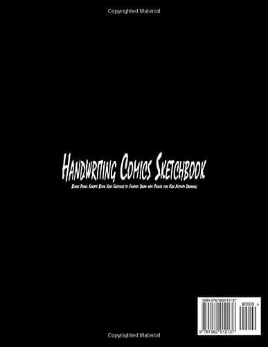 Handwriting Comics Sketchbook: Blank Panel Scripts Book – Easy Sketches to