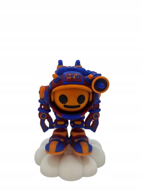 3D-printed decorative figurine – Colourful Space Robot collector’s model
