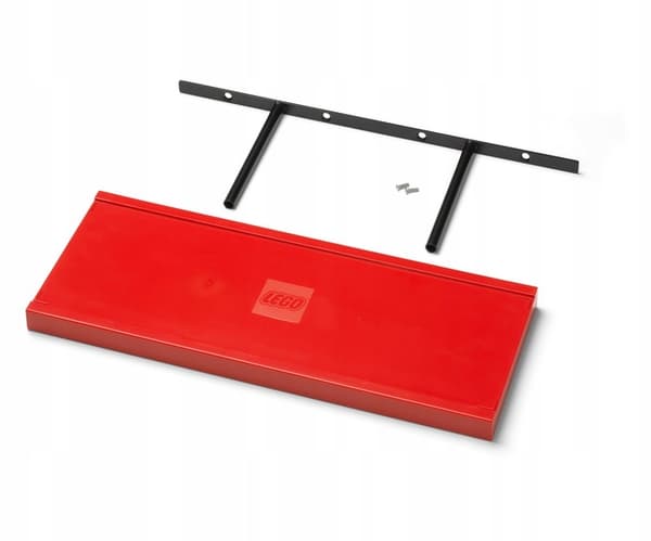LEGO WALL SHELF WITH 3 BUILDING PLATES, RED 40130800