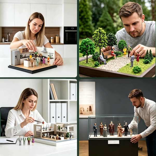 1/32-SCALE MINI FIGURES FOR DIY DECORATIONS AND SANDPITS – 42 PIECES