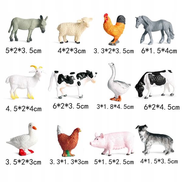 12 farm animal figurines