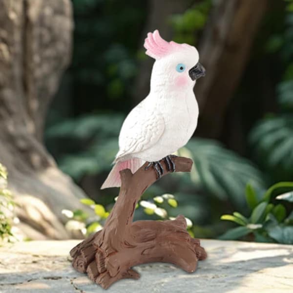 Parrot figurines Portable simulation Small educational toy Pink-headed bird