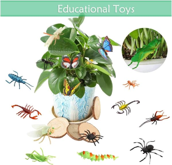 SET OF 27 PLASTIC INSECTS – EDUCATIONAL FIGURINES, 5–15 CM