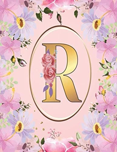 R: 8.5 x 11 / 120 beautiful lined pages / Monogram initial R notebook / Jo