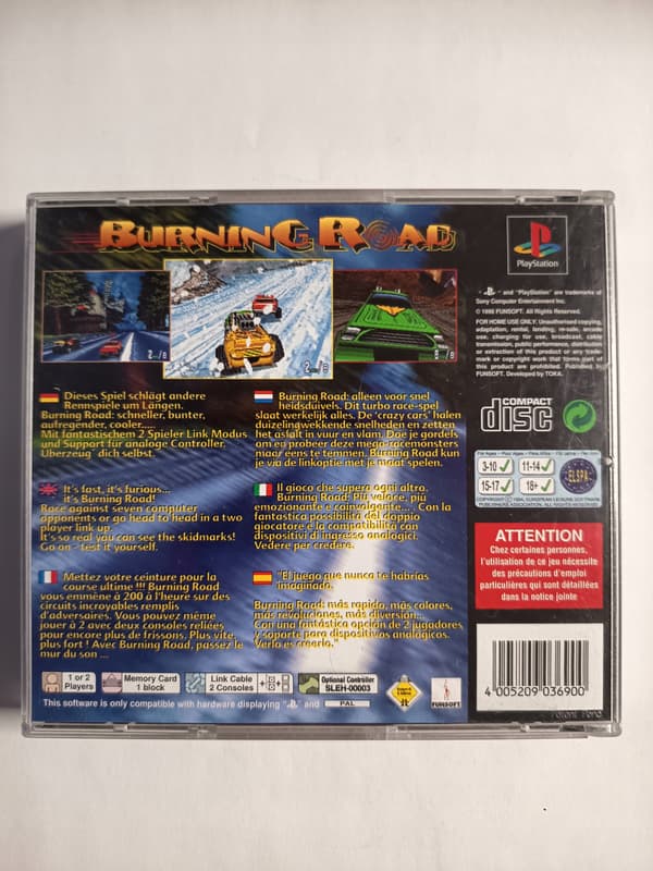 Burning Road PlayStation (PSX) boxed set 3XA complete