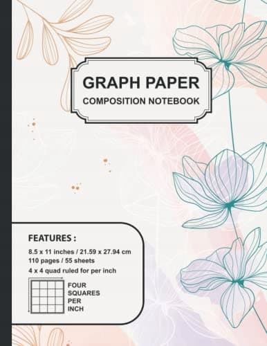 Graph Paper Composition Notebook: 4 squares per inch, 8.5 x 11, Ideal for