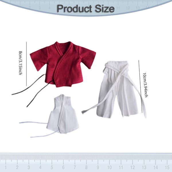 1:12 Action figure Doll’s clothes Samurai uniform, fabric, red and white