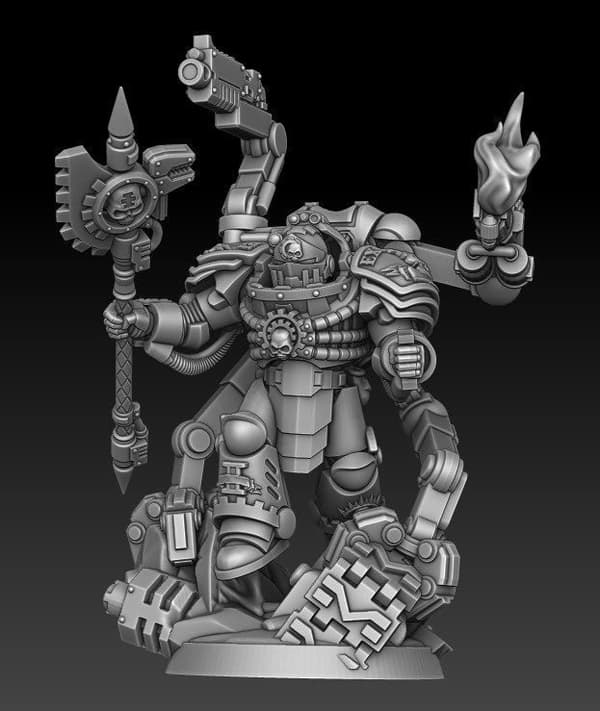 Silver Techmarine |DMG Minis| – Replacement model for board games/D&D/GURPS